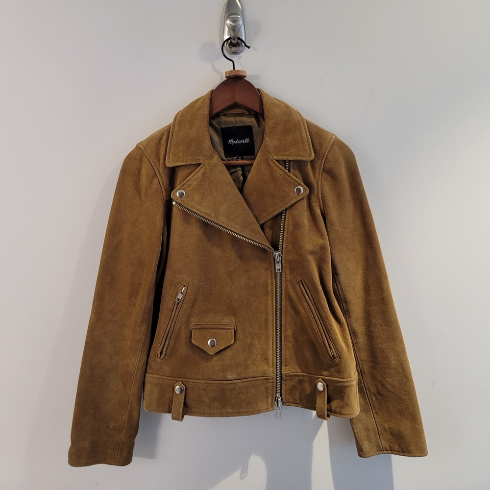 NWT Madewell Brown Suede leather jacket XS